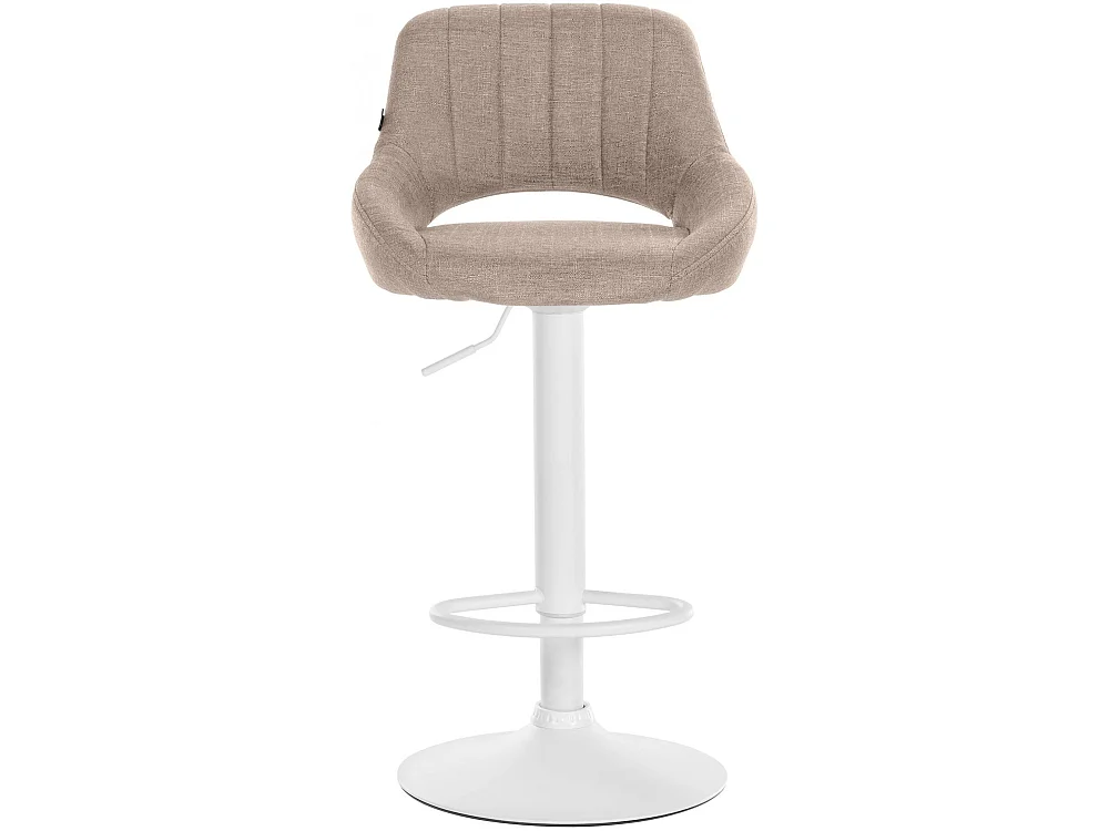 Tabouret de bar - Tissu & Blanc - Taupe - Milet