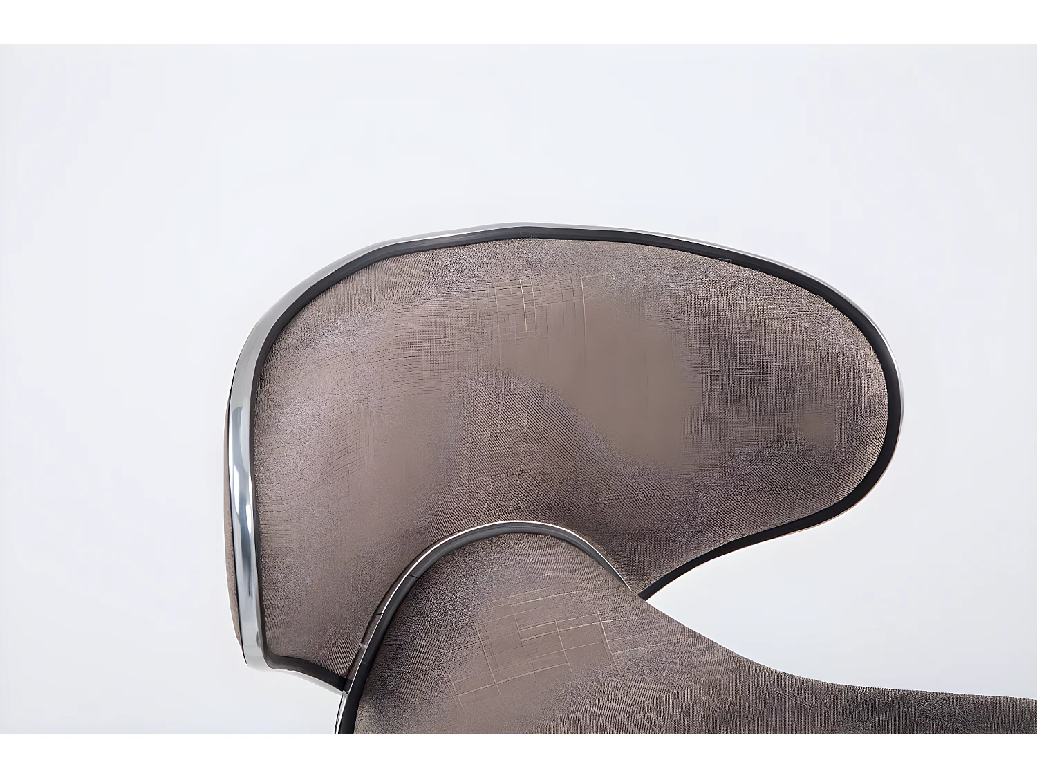 Lot de 2  Tabouret de bar - Tissu & Métal chromé - Taupe - Las Vegas V2