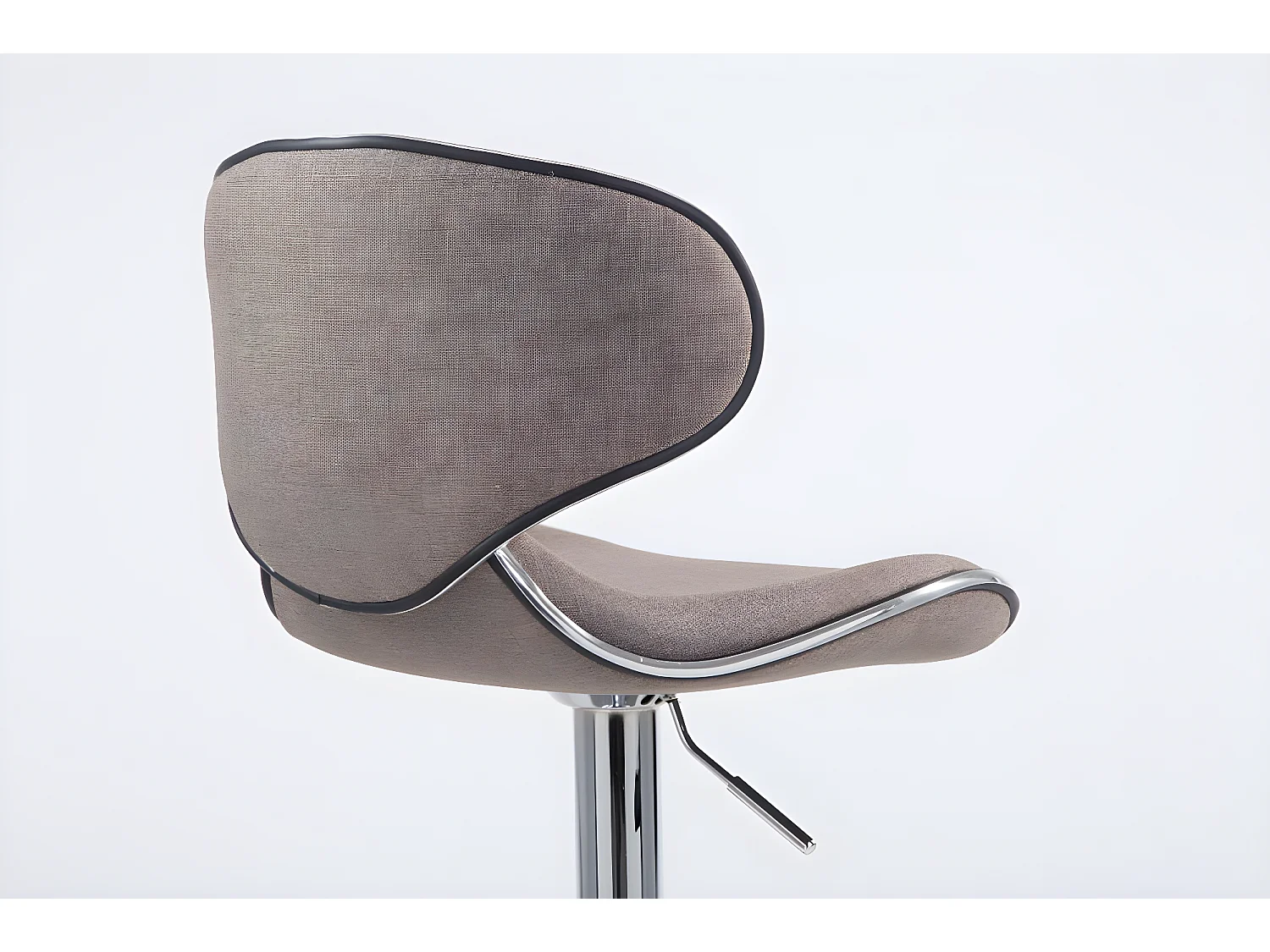 Lot de 2  Tabouret de bar - Tissu & Métal chromé - Taupe - Las Vegas V2