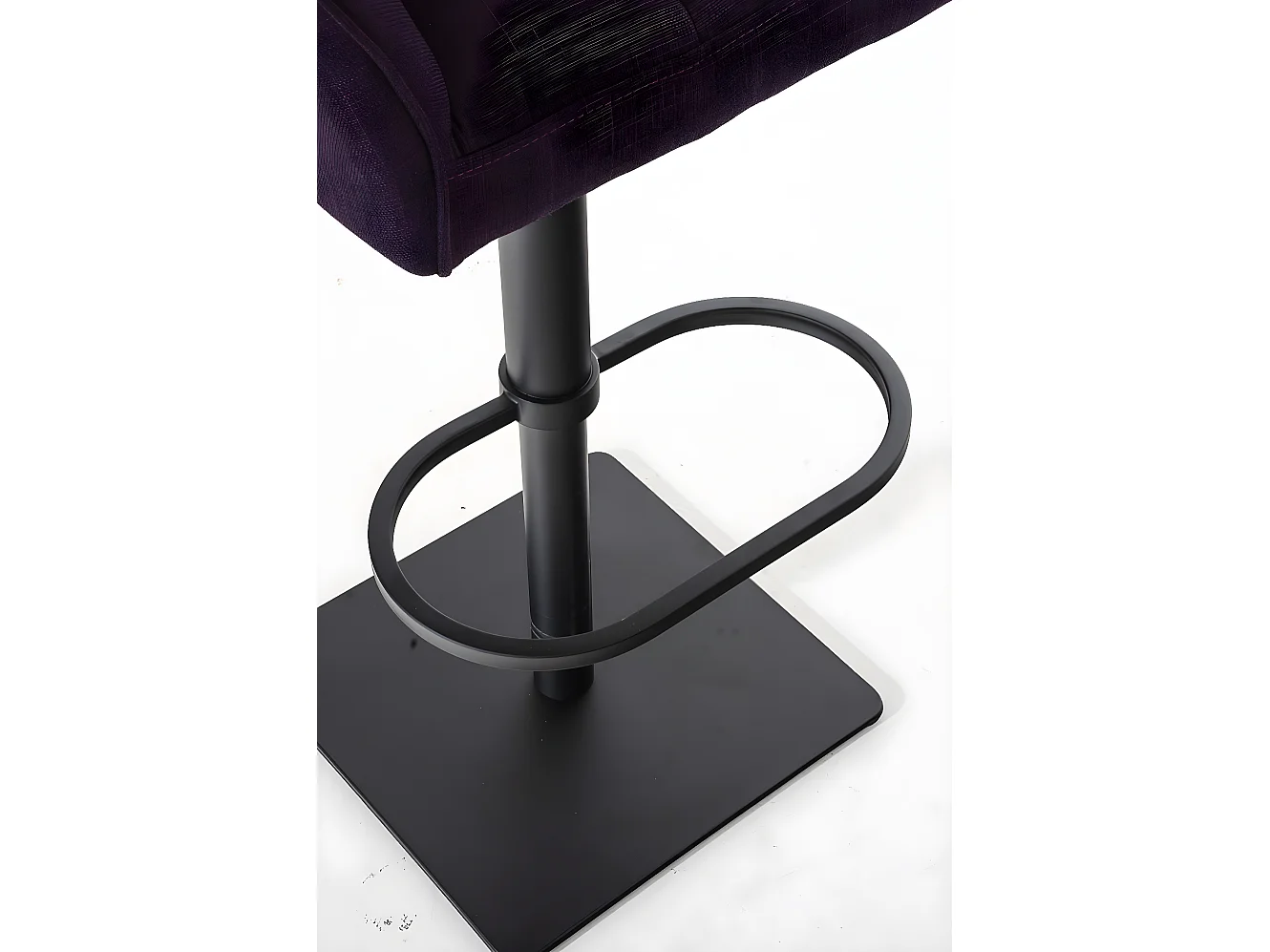Lot de 2  Tabouret de bar - Tissu & Noir - Violet - Damaso