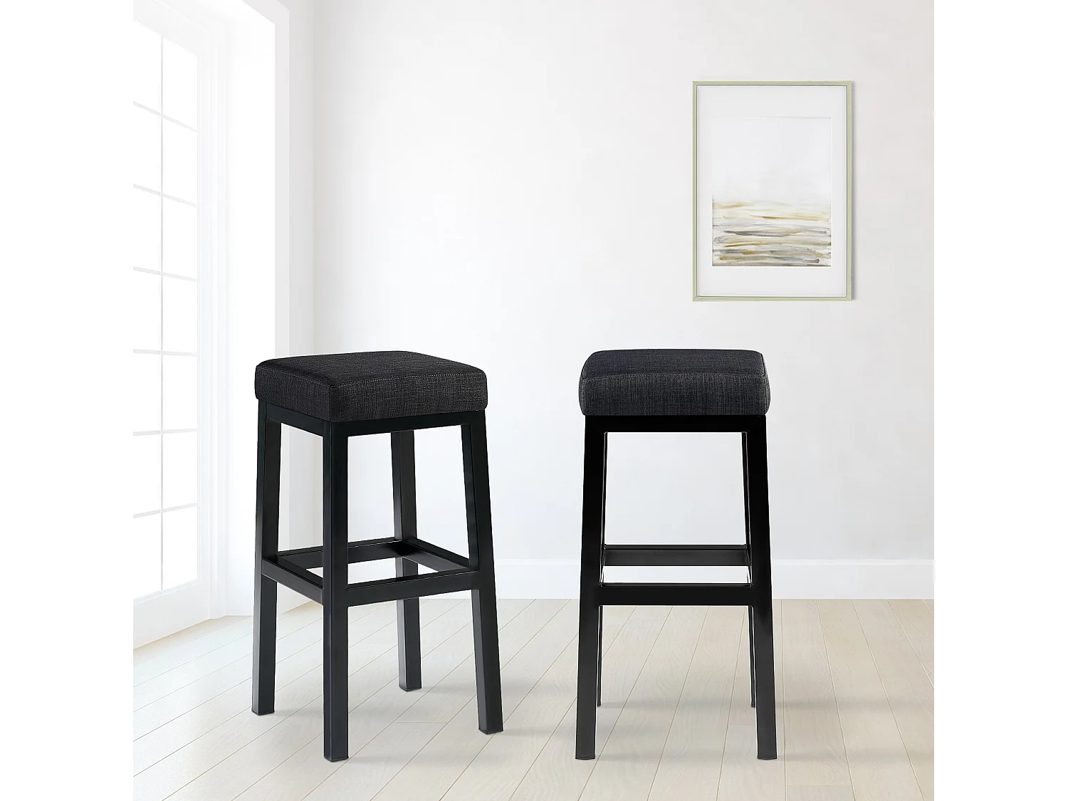 Barhocker - Stoff - dunkelgrau - Taylor