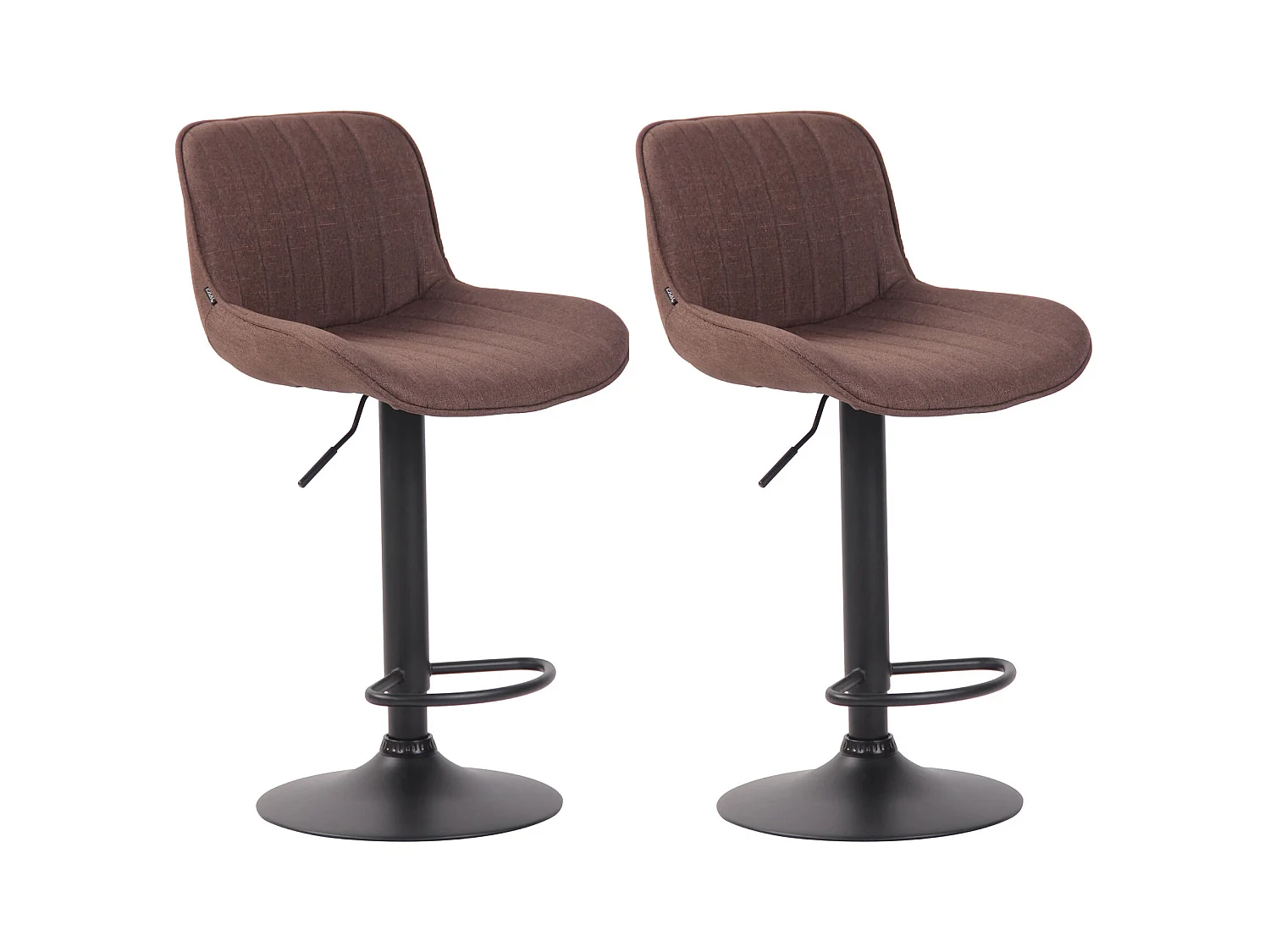 Lot de 2  Tabouret de bar - Tissu & Métal - Marron - Lentini