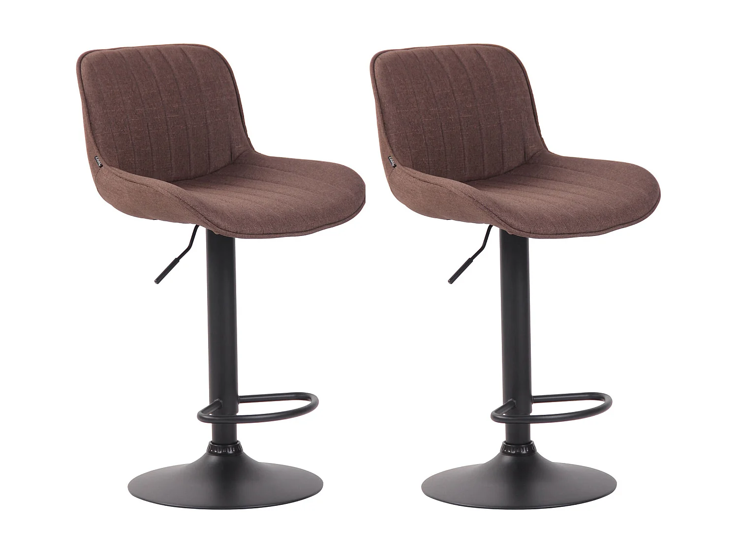 Lot de 2  Tabouret de bar - Tissu & Métal - Marron - Lentini