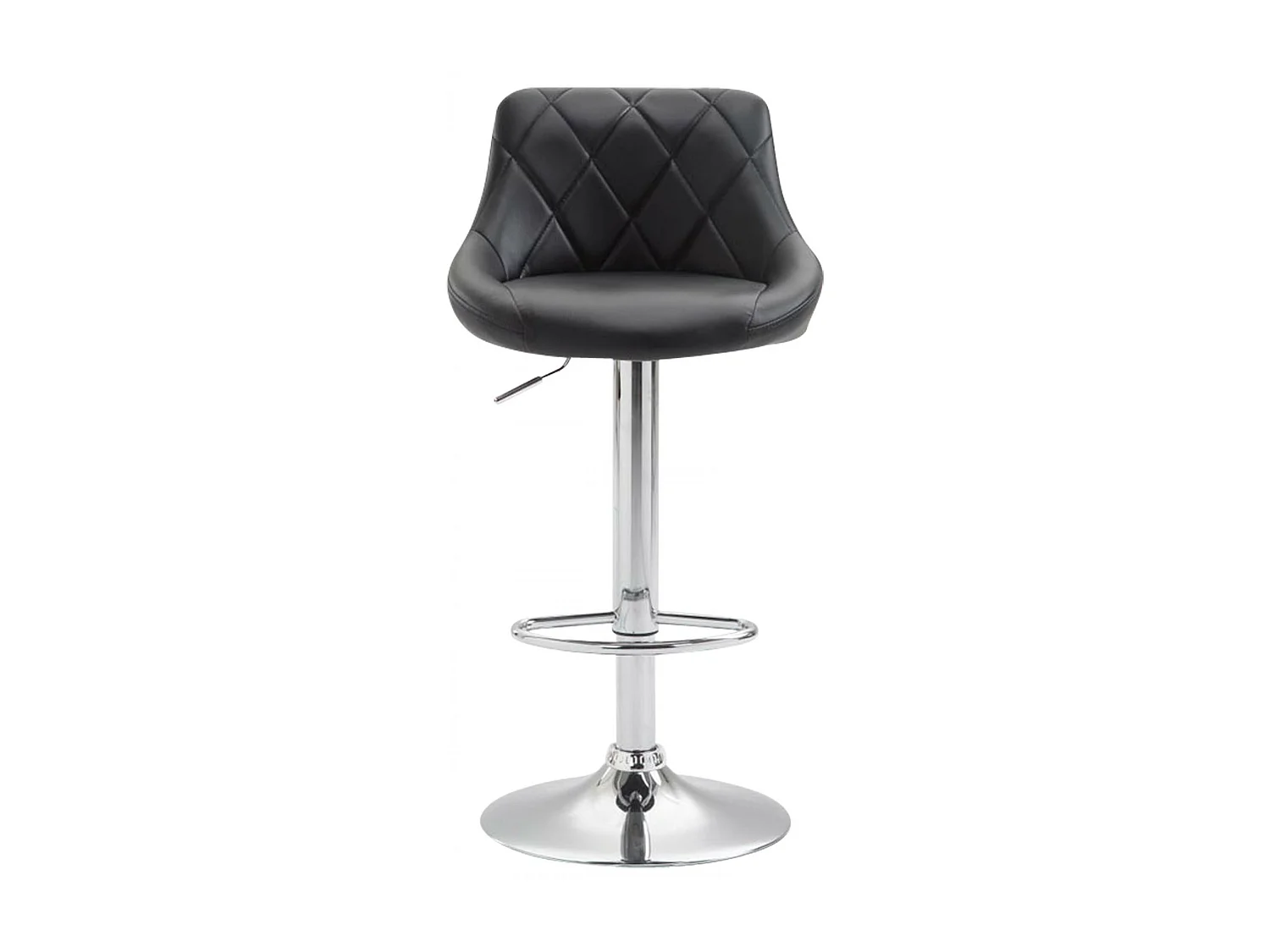 Lot de 2  Tabouret de bar - Similicuir & Métal chromé - Noir - Lazio