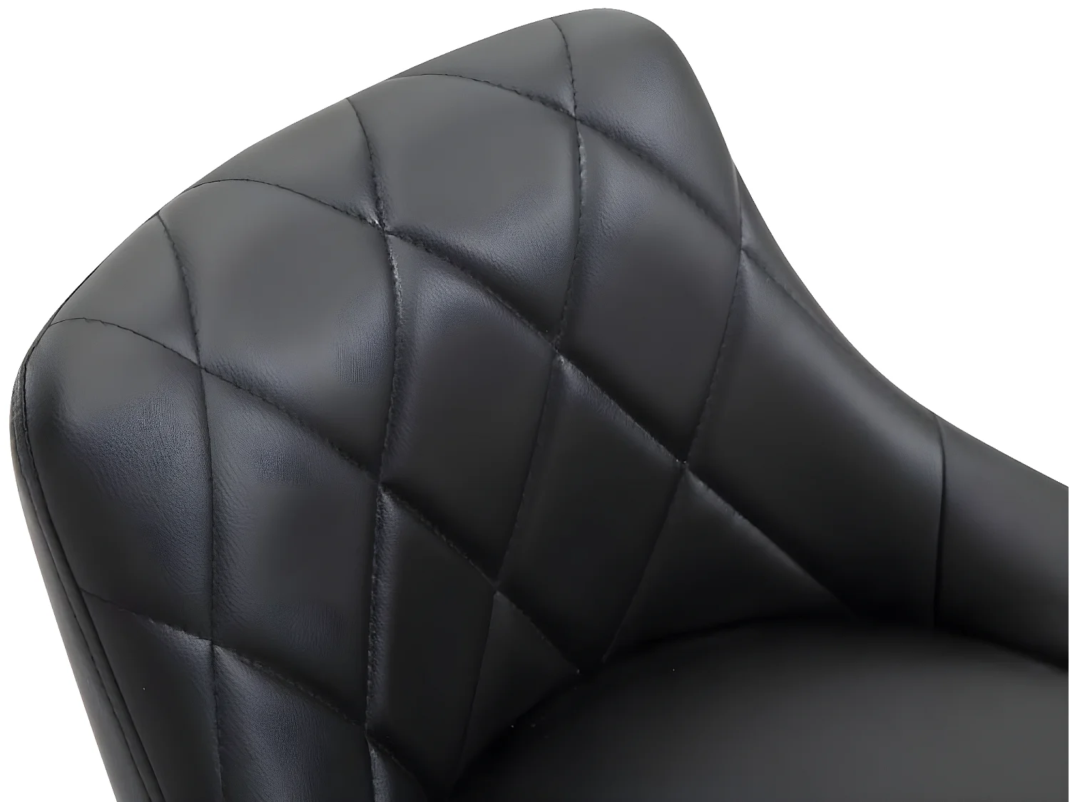 Lot de 2  Tabouret de bar - Similicuir & Métal chromé - Noir - Lazio