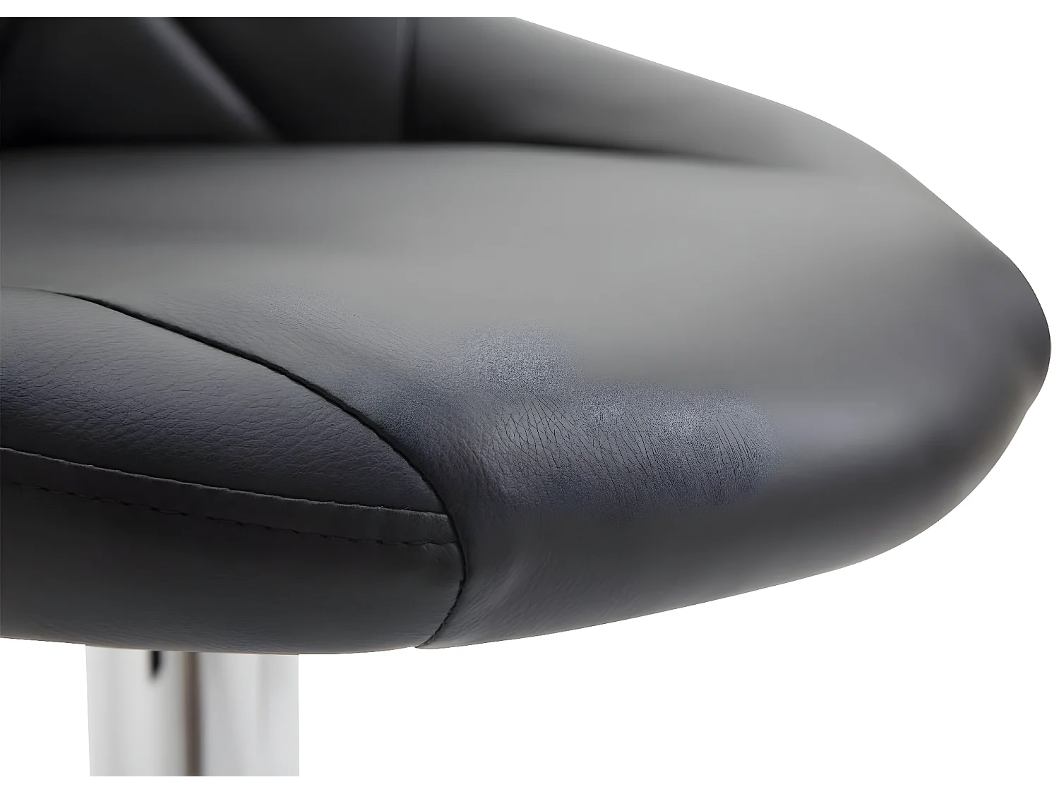 Lot de 2  Tabouret de bar - Similicuir & Métal chromé - Noir - Lazio