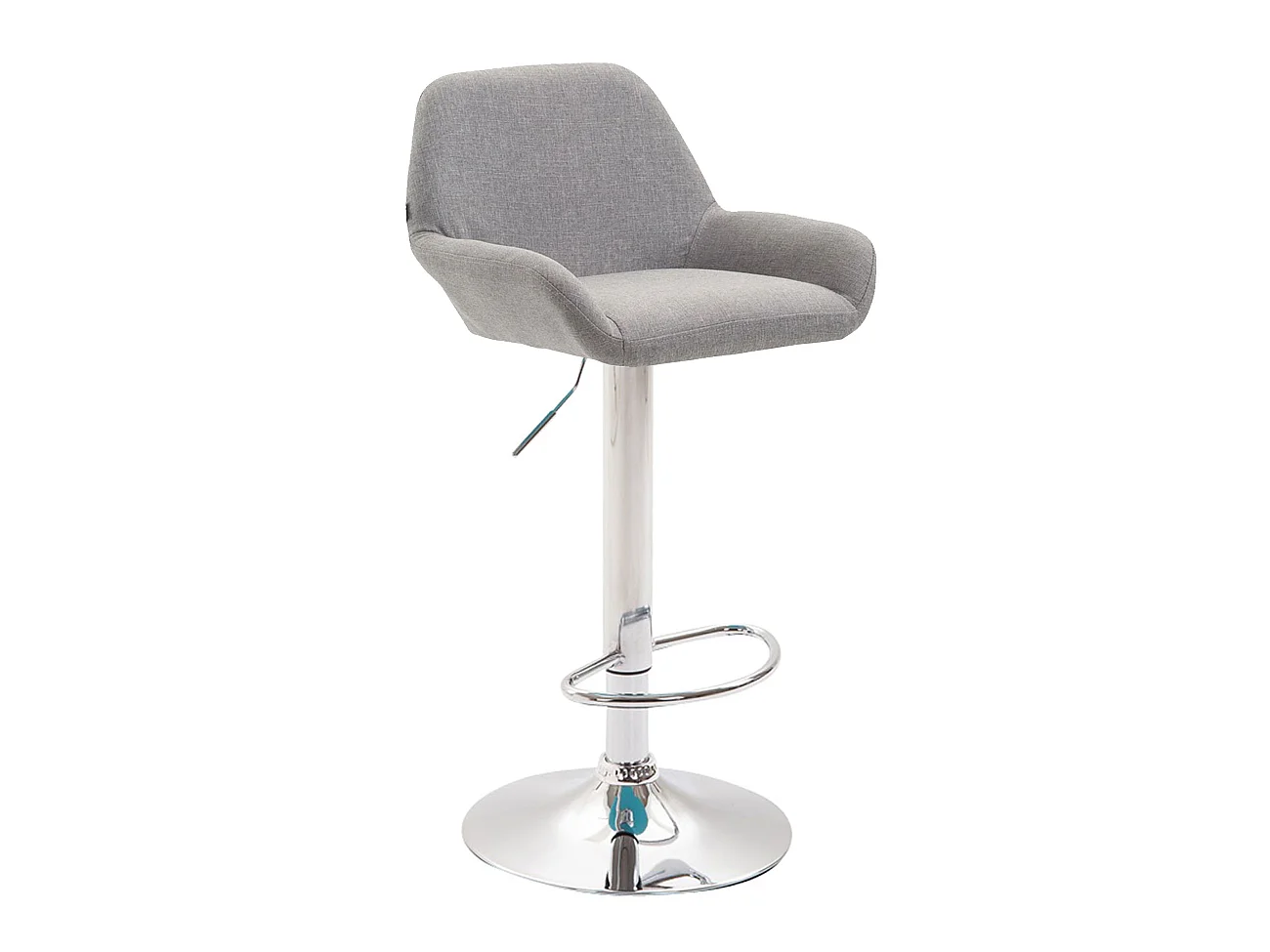Tabouret de bar - Tissu & Chrome - Gris - Braga