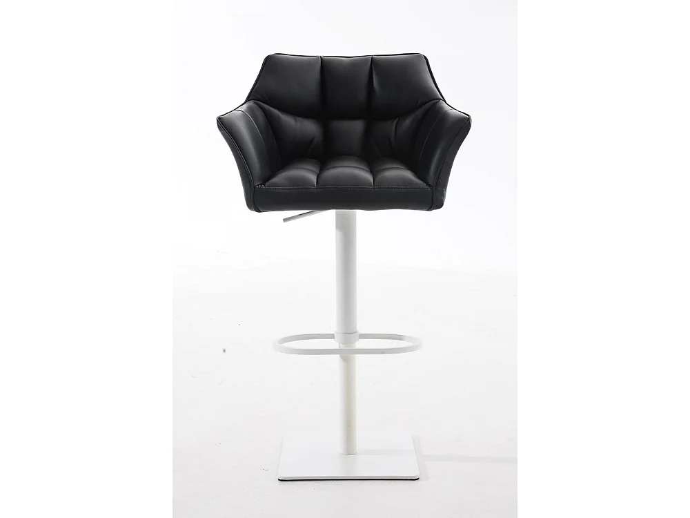 Tabouret de bar - Similicuir & Blanc - Noir - Damaso