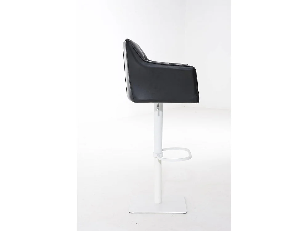 Tabouret de bar - Similicuir & Blanc - Noir - Damaso