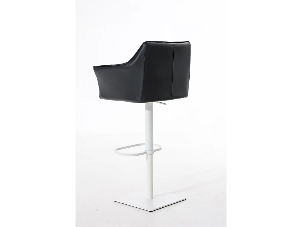 Tabouret de bar - Similicuir & Blanc - Noir - Damaso