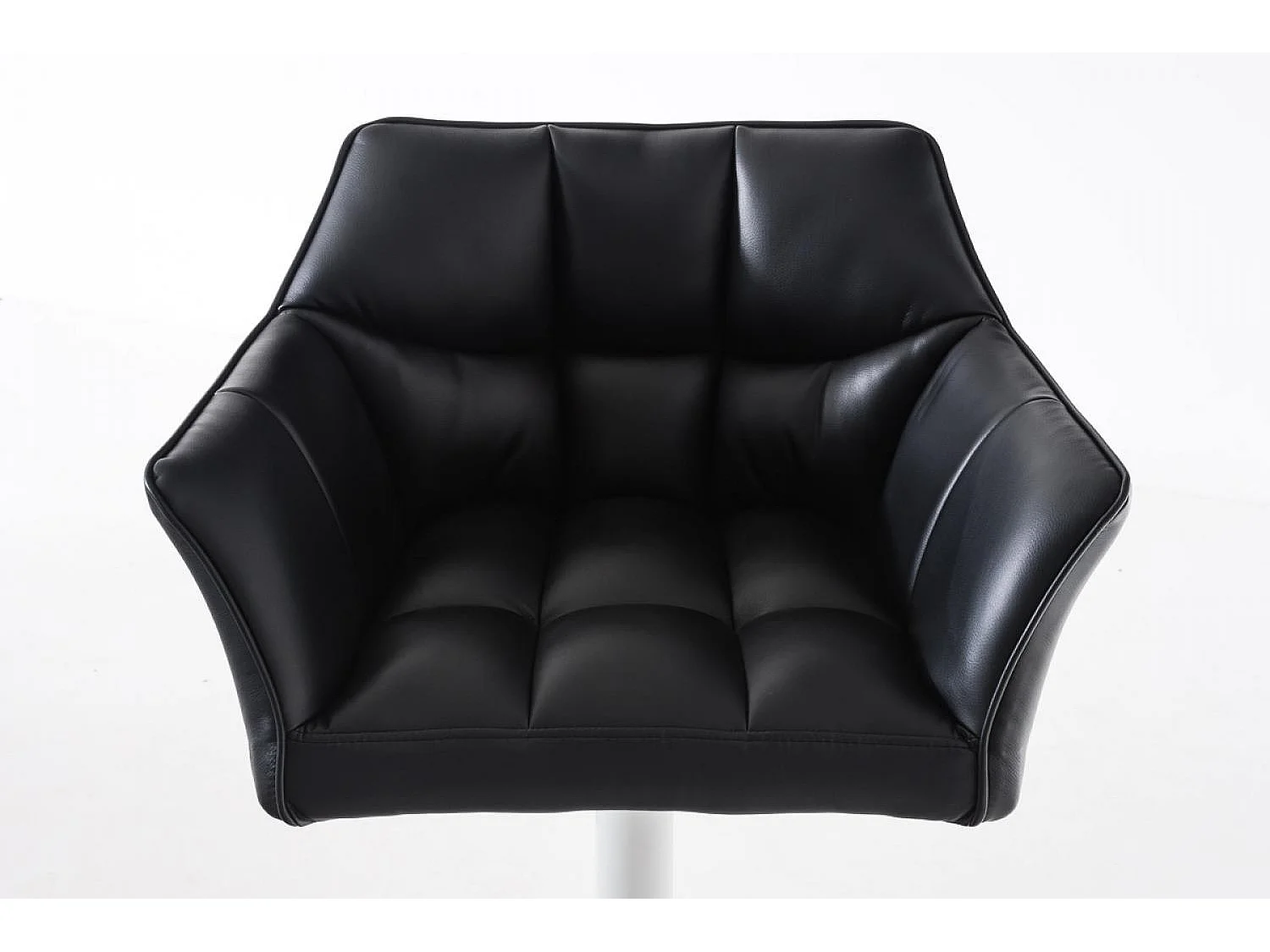 Tabouret de bar - Similicuir & Blanc - Noir - Damaso