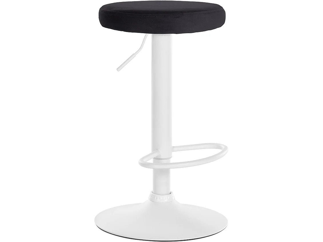 Tabouret de bar - Velours & Blanc - Noir - Ponte