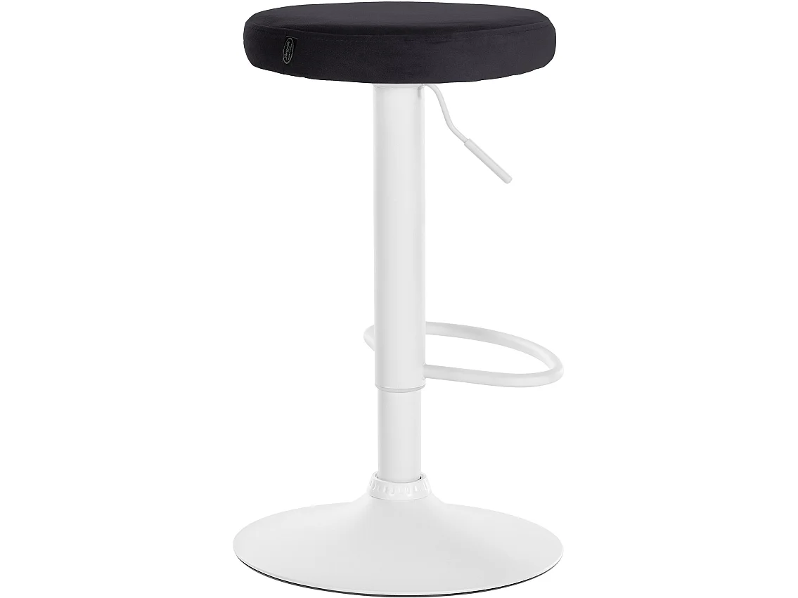 Tabouret de bar - Velours & Blanc - Noir - Ponte