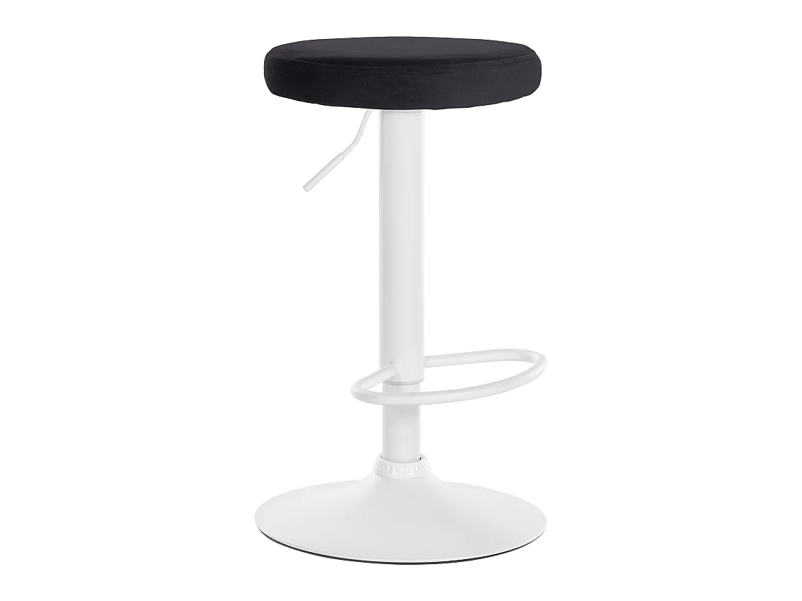 Tabouret de bar - Velours & Blanc - Noir - Ponte