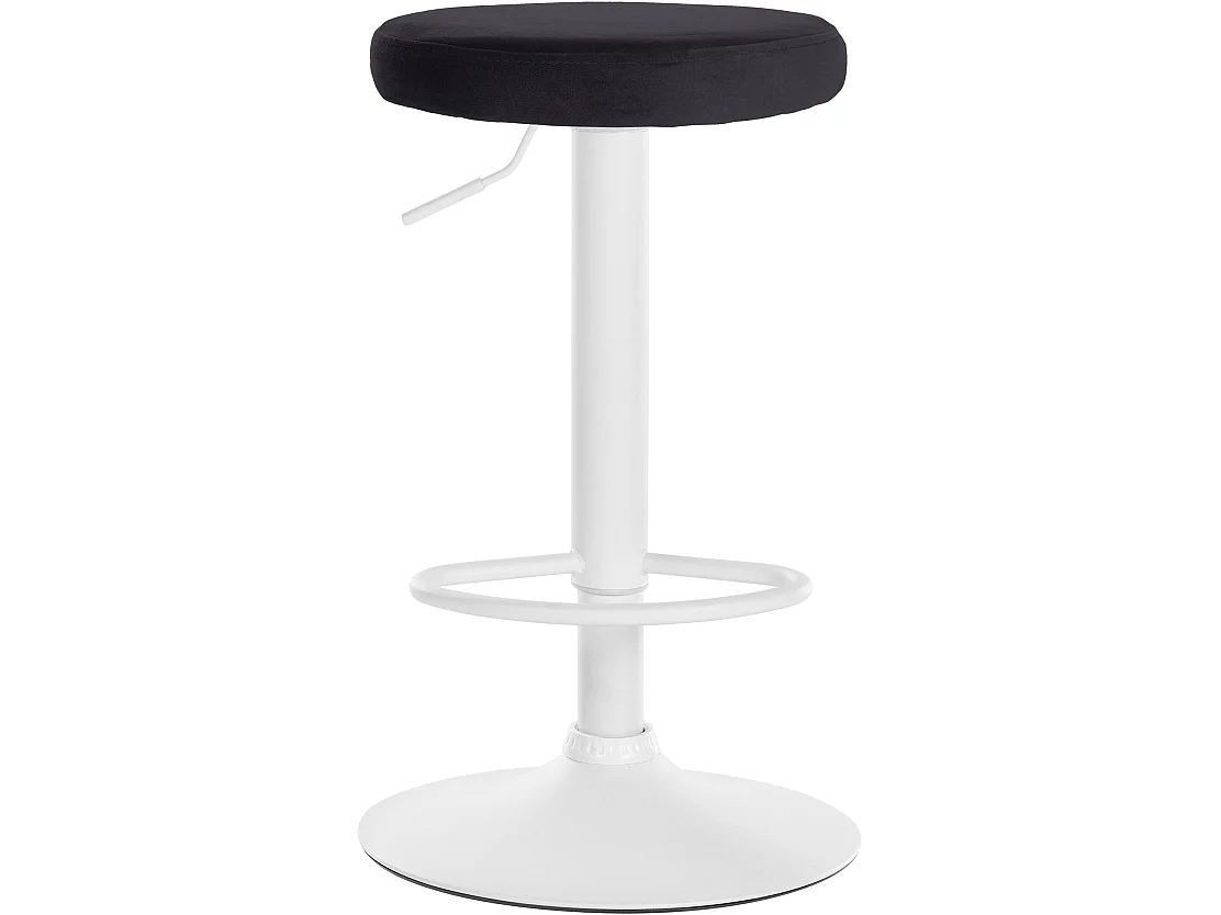 Tabouret de bar - Velours & Blanc - Noir - Ponte