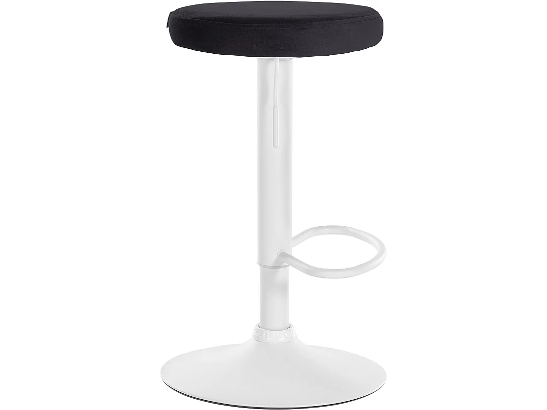Tabouret de bar - Velours & Blanc - Noir - Ponte