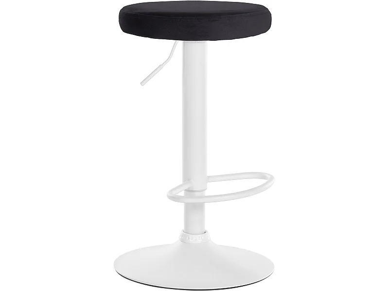 Tabouret de bar - Velours & Blanc - Noir - Ponte