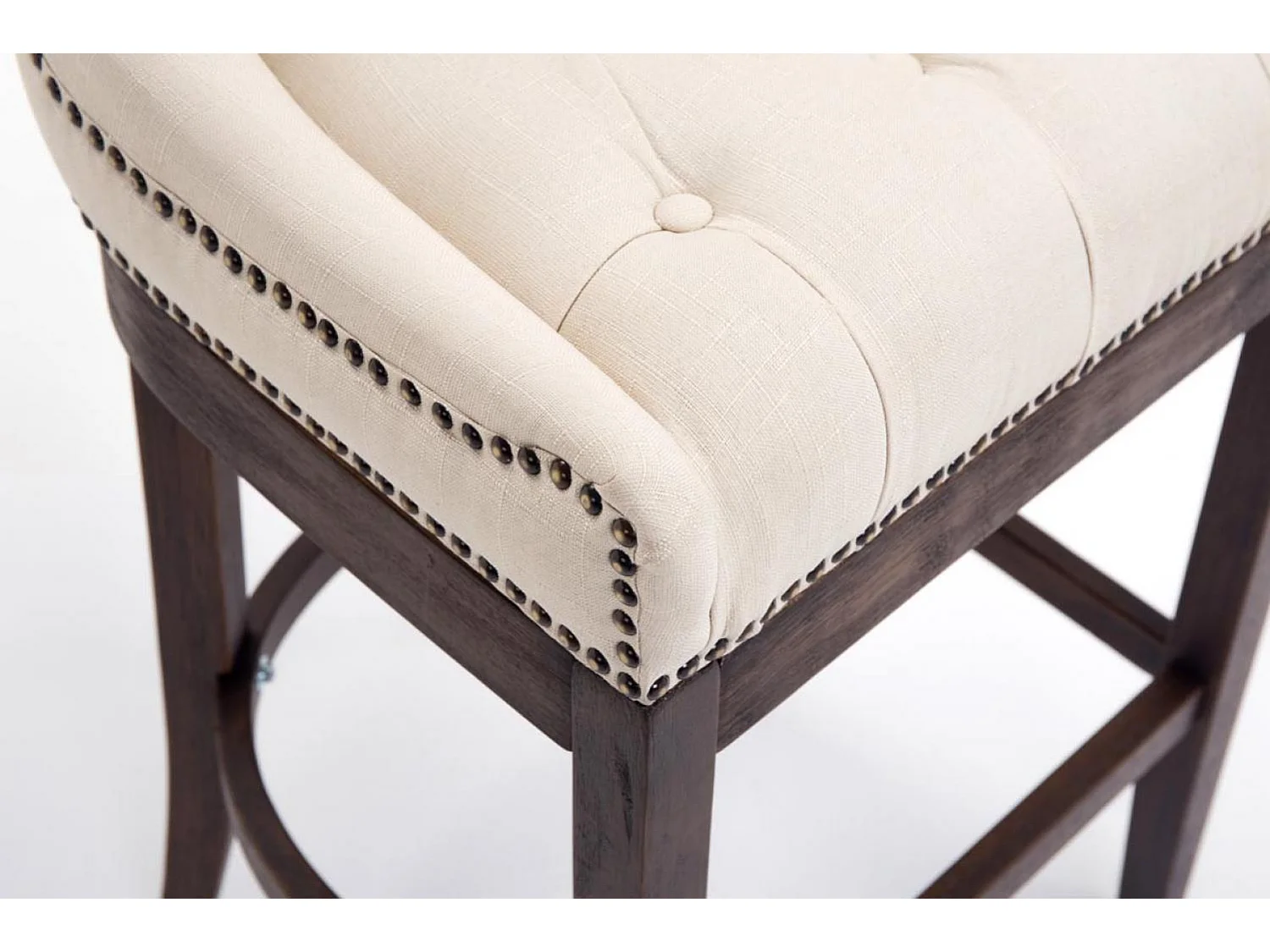 Barkruk - Stof & Hout - creme - Lakewood