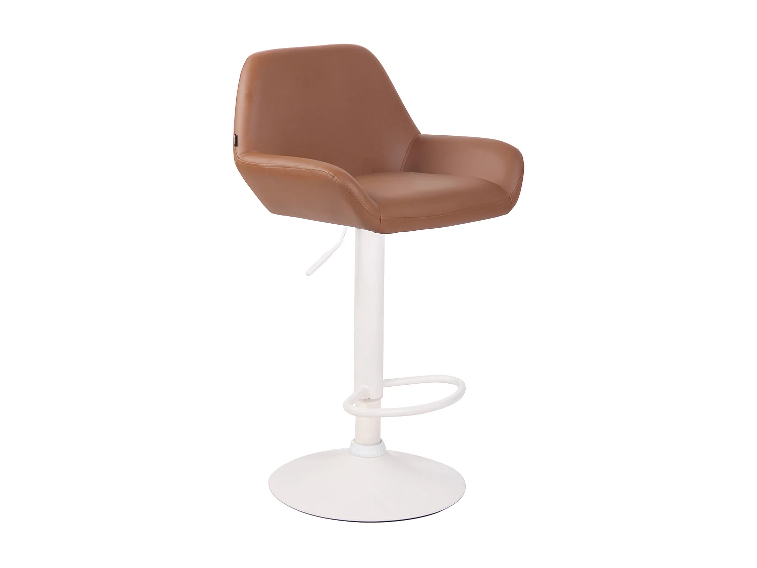 Tabouret de bar - Similicuir & Blanc - Marron clair - Braga
