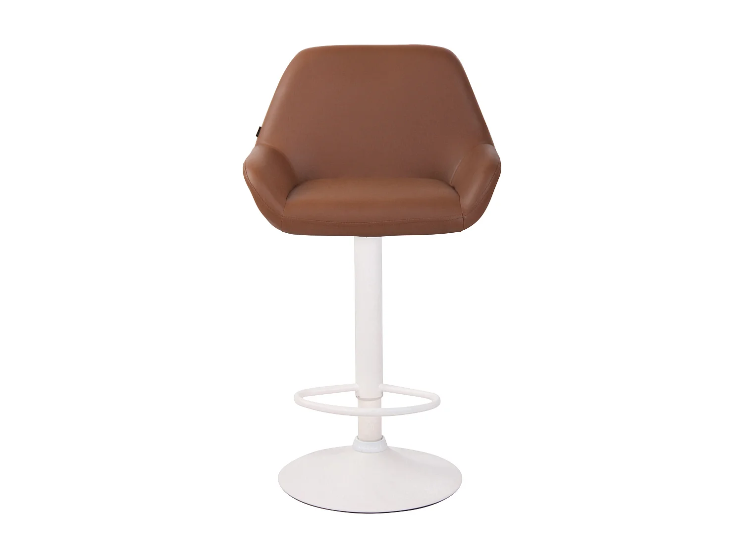 Tabouret de bar - Similicuir & Blanc - Marron clair - Braga