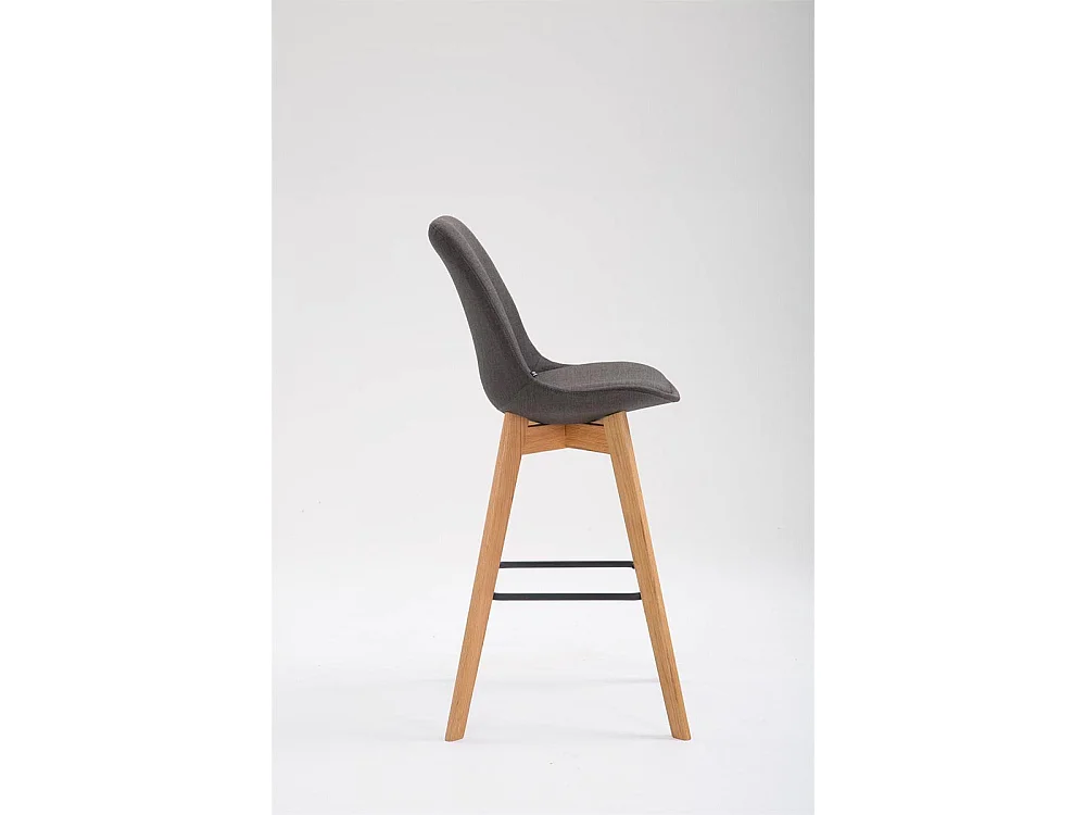 Barkruk - Stof & Hout - donkergrijs - Metz