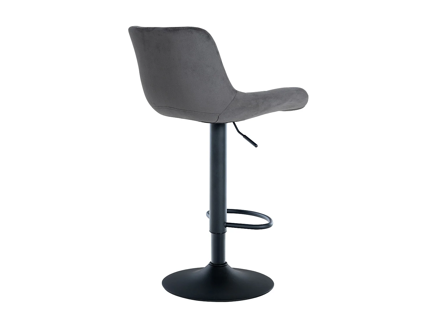 Lot de 2  Tabouret de bar - Velours - Gris foncé - Tover