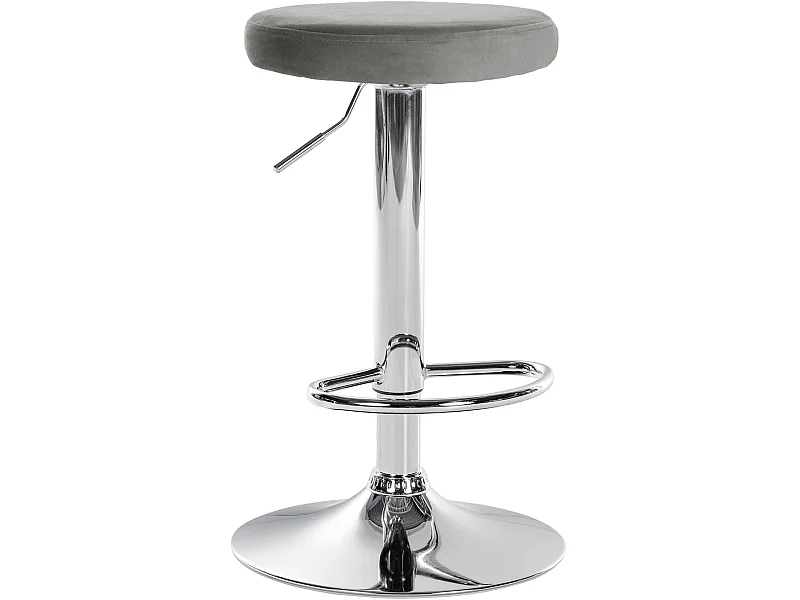 Barhocker - Samt & chrom - grau - Ponte