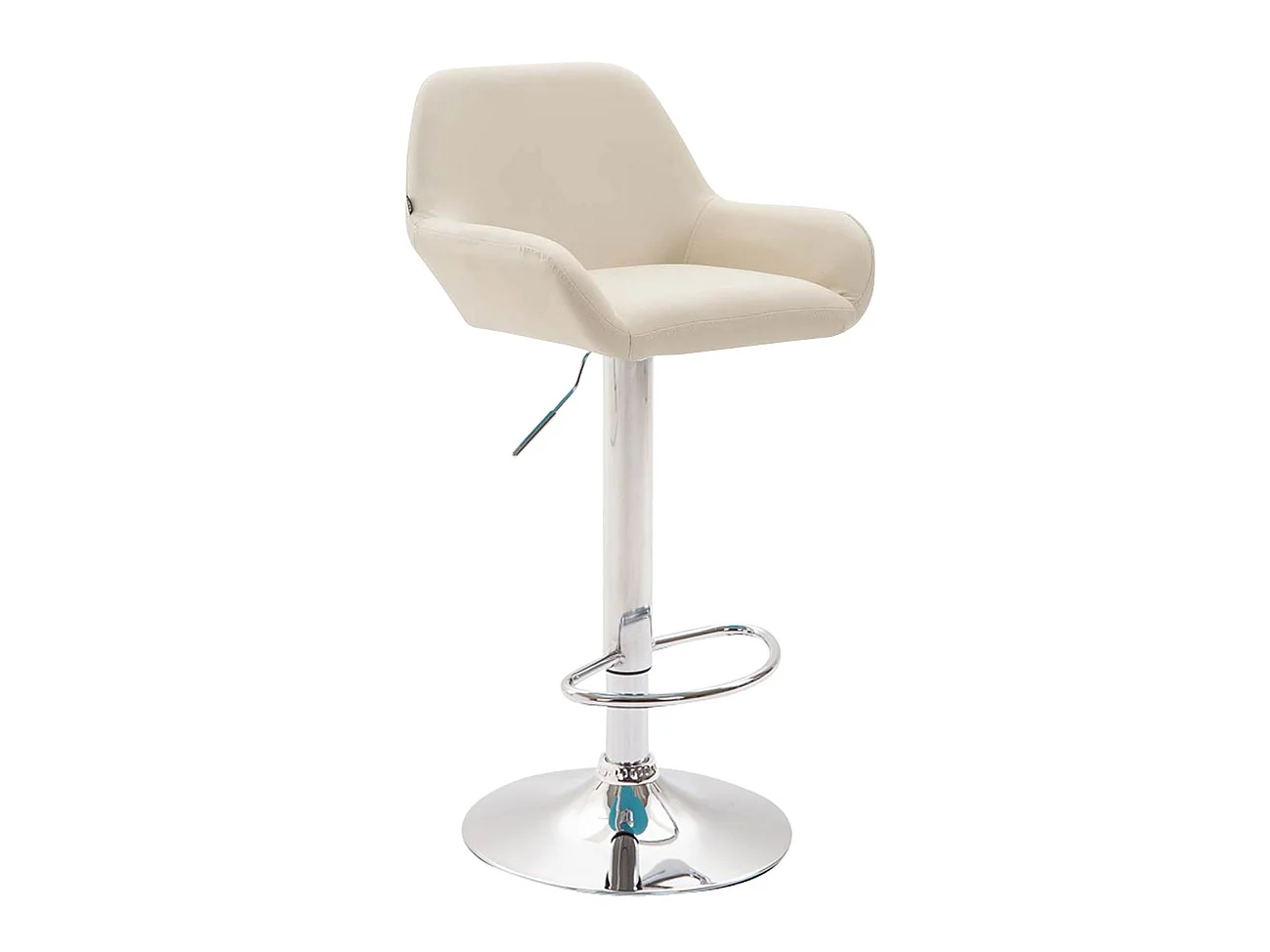Tabouret de bar - Similicuir & Chrome - Crème - Braga