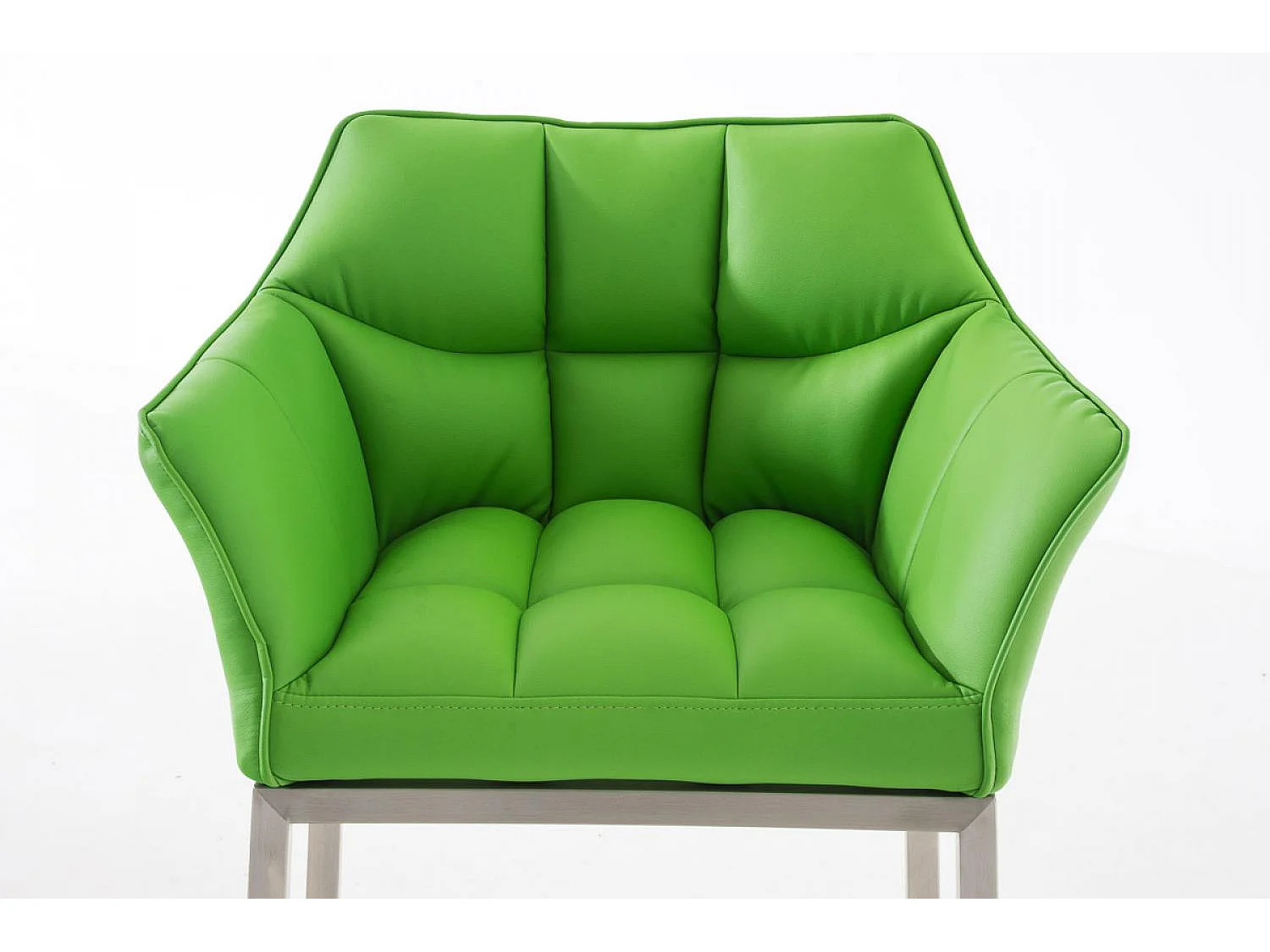 Lot de 2  Tabouret de bar - Similicuir & Acier inoxydable - Vert - DAMASO