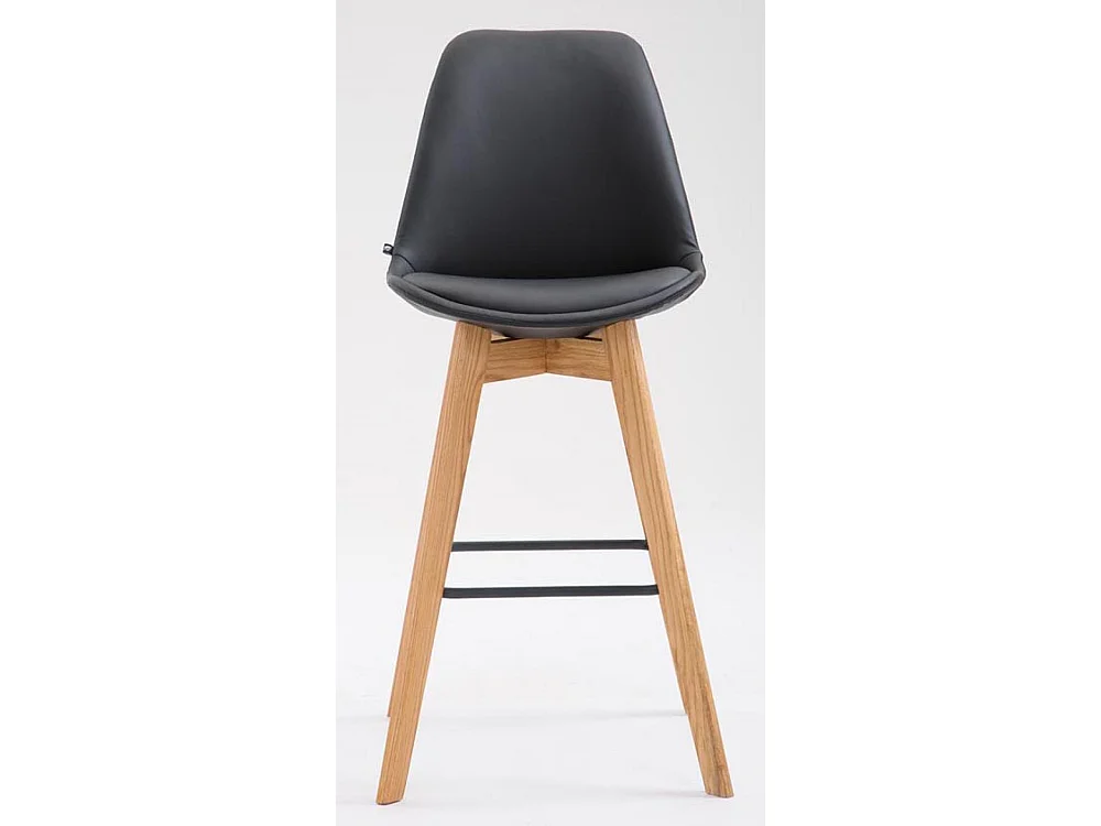 Lot de 2  Tabouret de bar - Similicuir & Bois - Noir - Metz