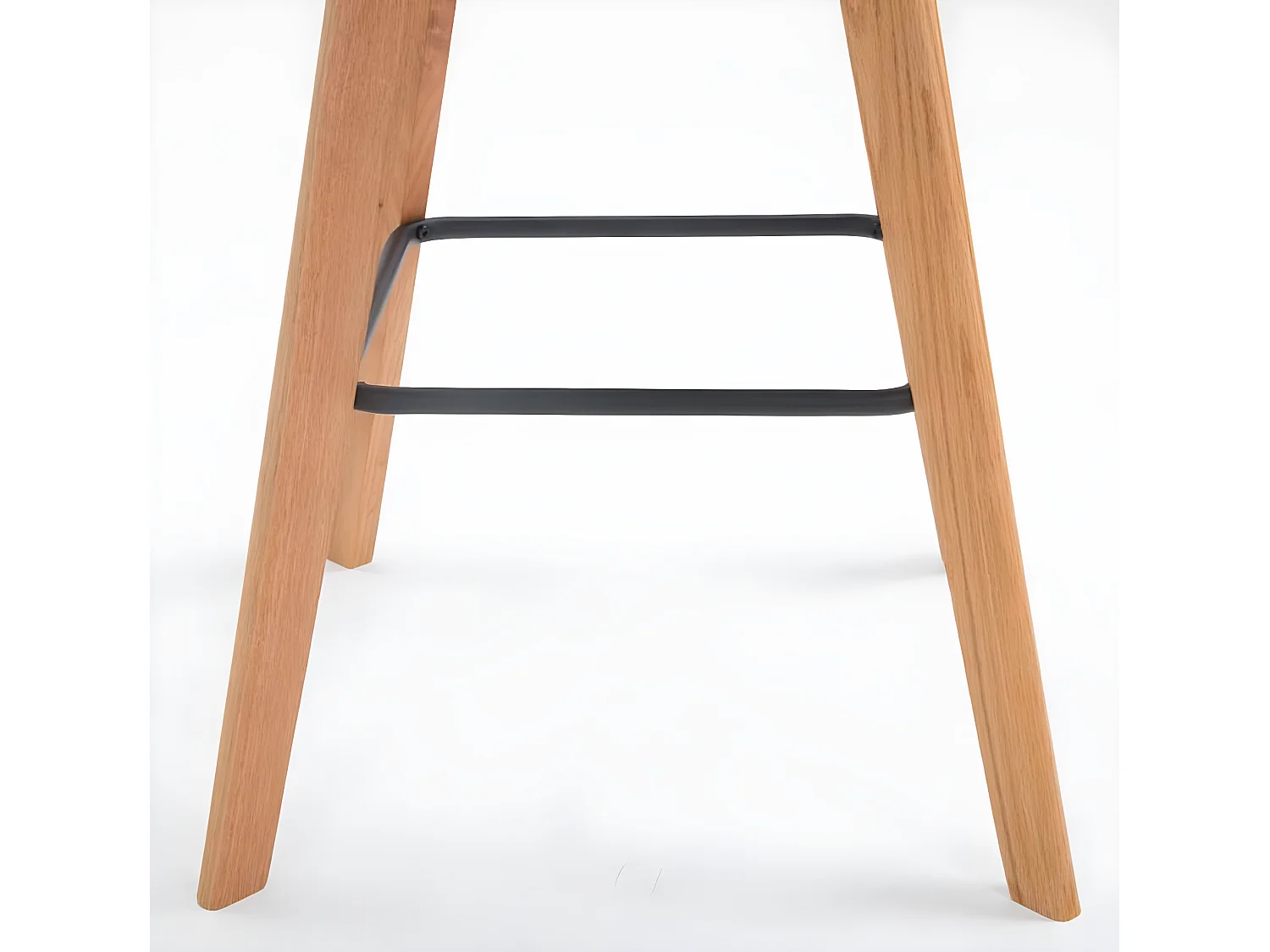 Lot de 2  Tabouret de bar - Similicuir & Bois - Noir - Metz