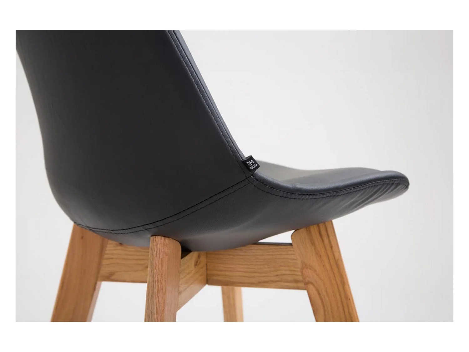 Lot de 2  Tabouret de bar - Similicuir & Bois - Noir - Metz