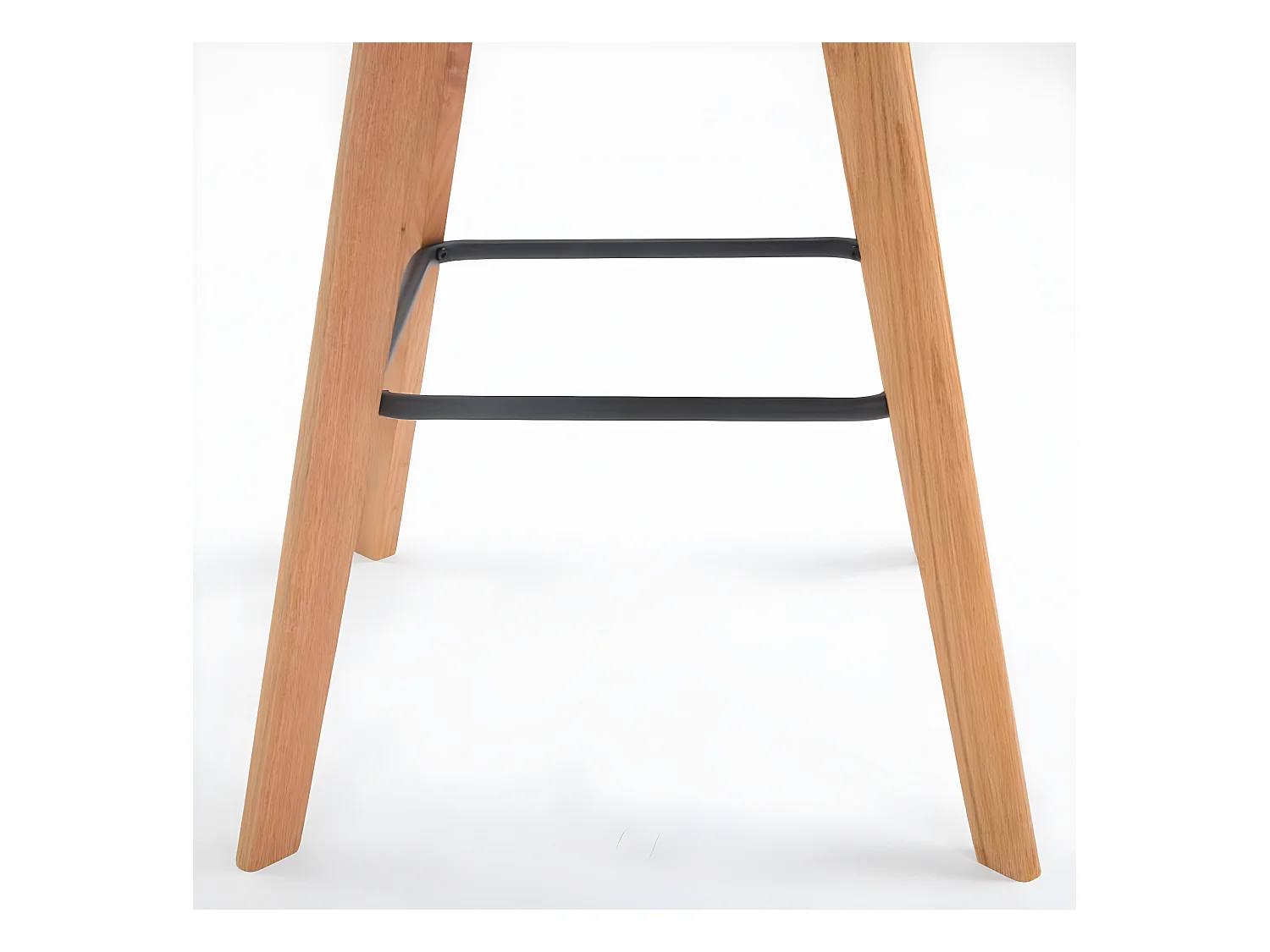 Lot de 2  Tabouret de bar - Similicuir & Bois - Noir - Metz