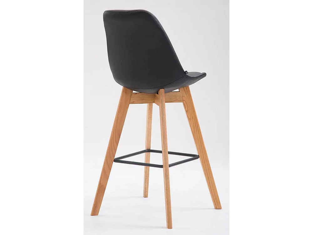 Lot de 2  Tabouret de bar - Similicuir & Bois - Noir - Metz