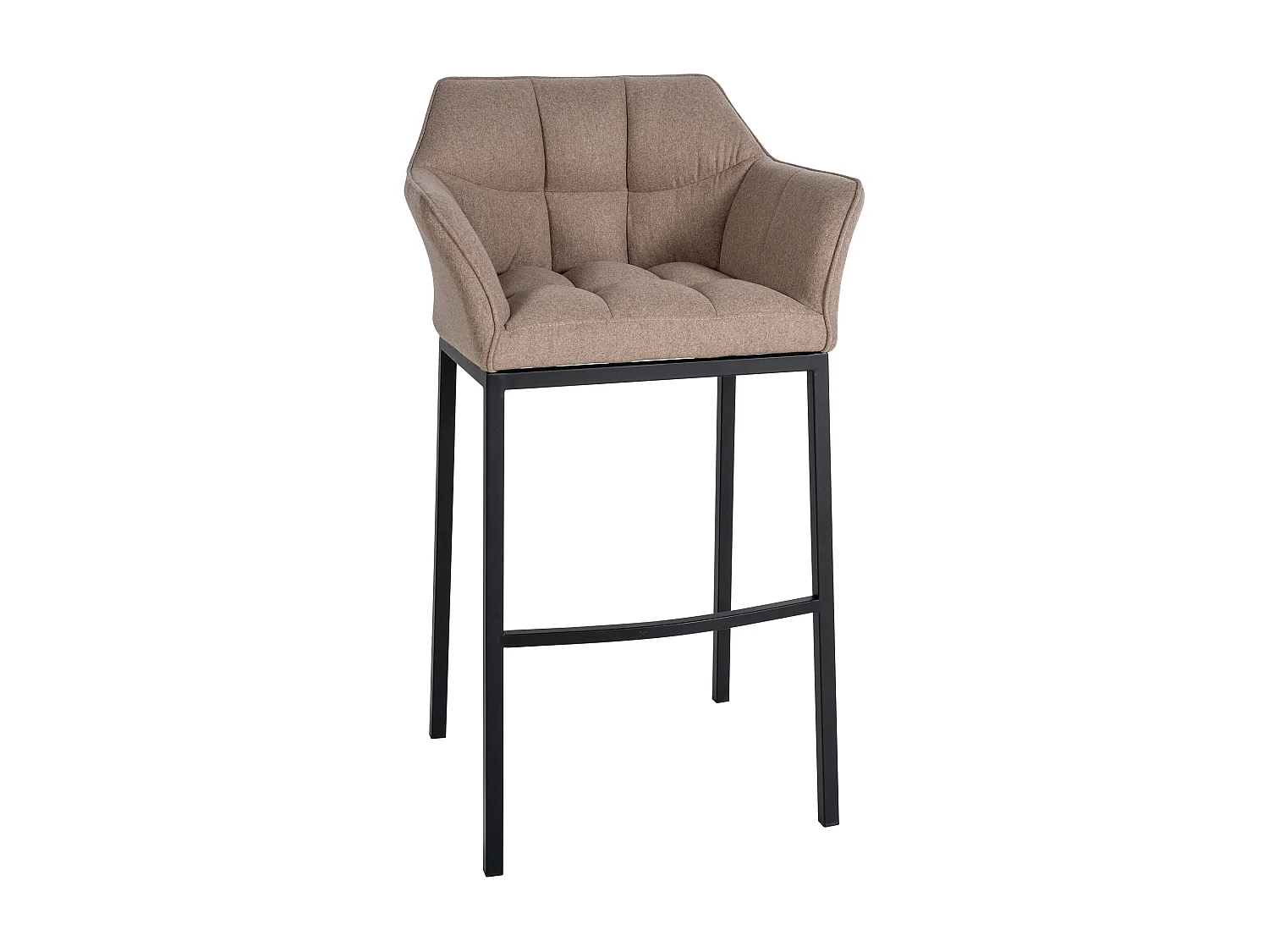 Tabouret de bar - Feutrine & Noir - Taupe - Damaso