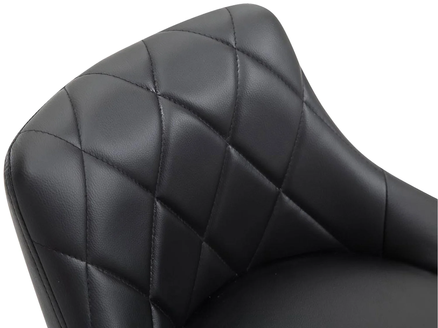 Tabouret de bar - Similicuir & Chrome - Noir - Lazio