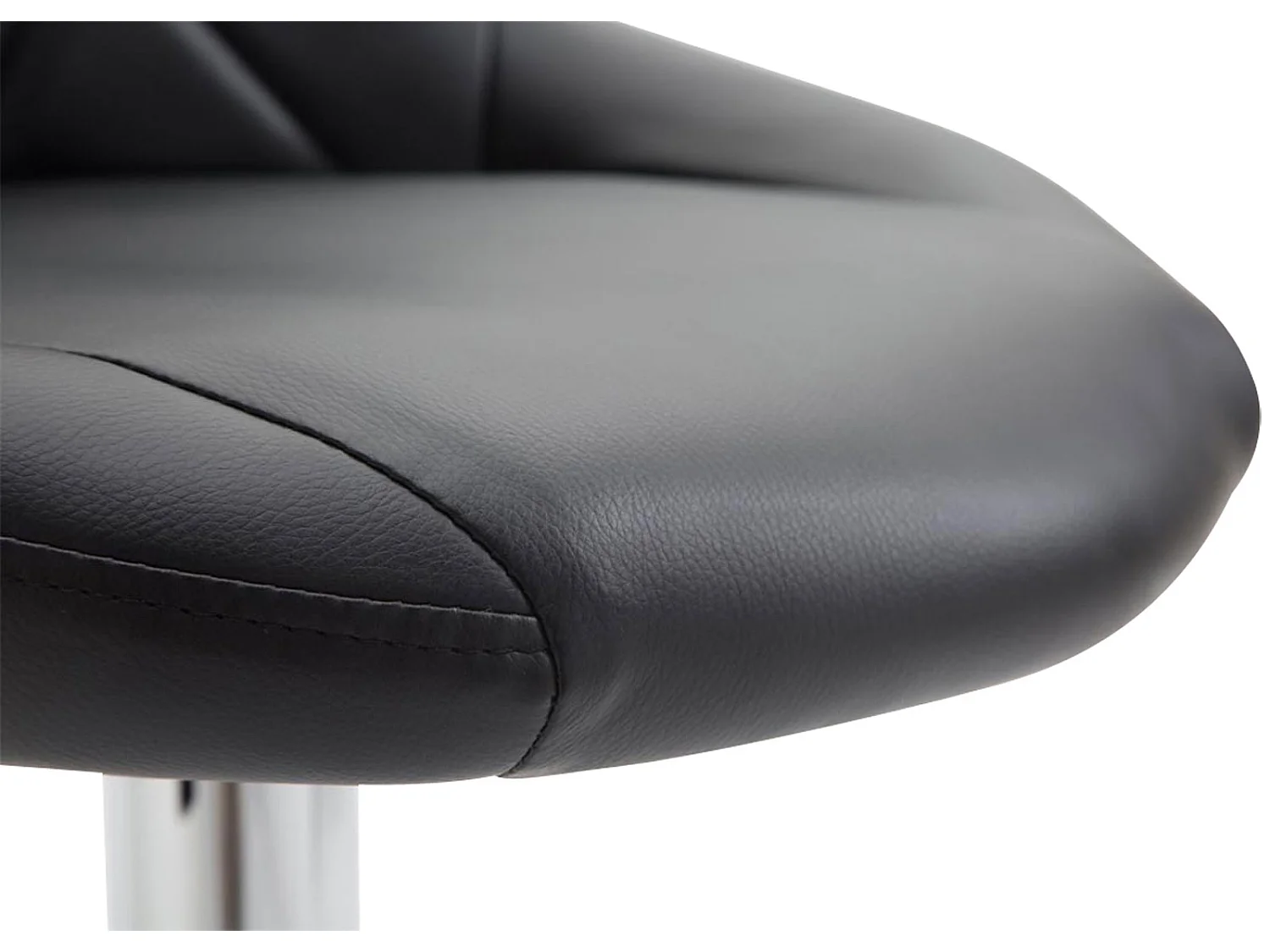 Tabouret de bar - Similicuir & Chrome - Noir - Lazio