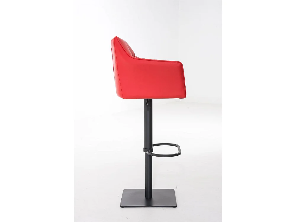 Tabouret de bar - Similicuir & Noir - Rouge - Damaso