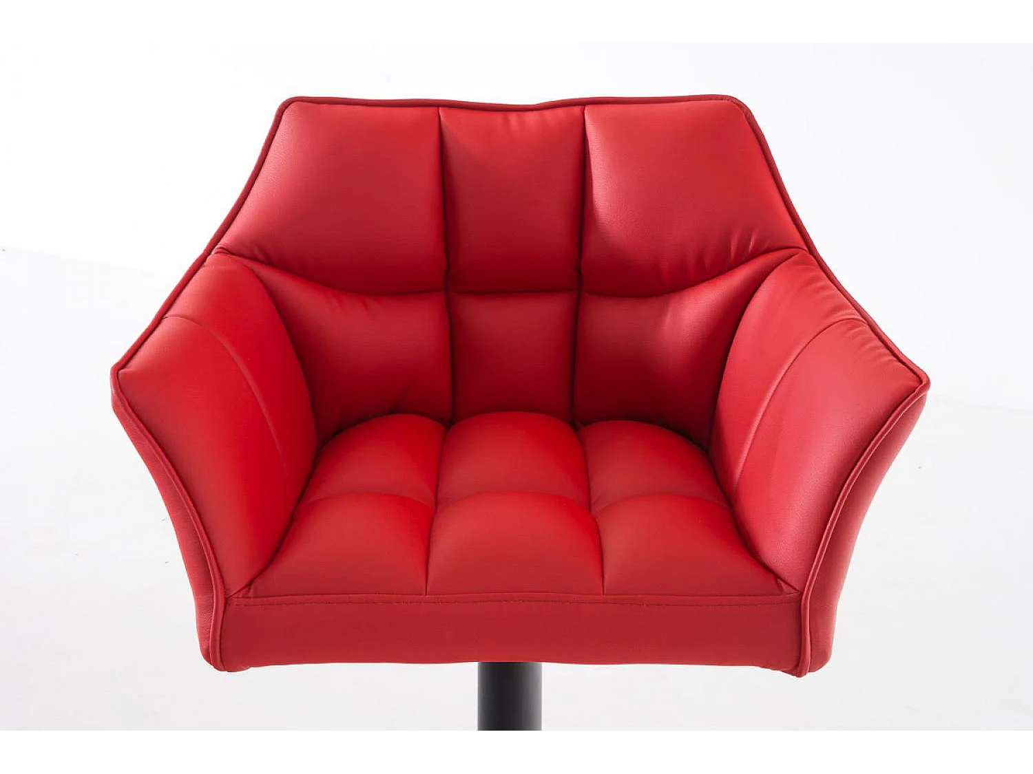 Tabouret de bar - Similicuir & Noir - Rouge - Damaso