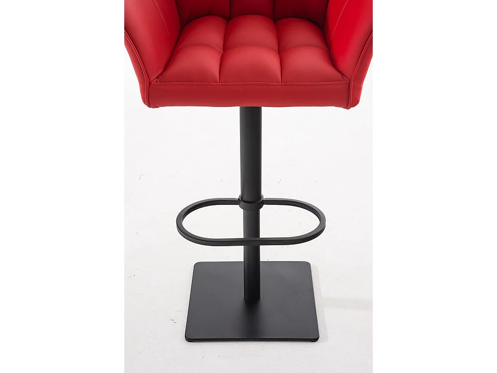 Tabouret de bar - Similicuir & Noir - Rouge - Damaso