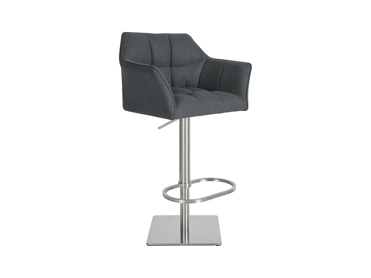 Tabouret de bar - Feutrine & Acier inoxydable - Gris - Damaso