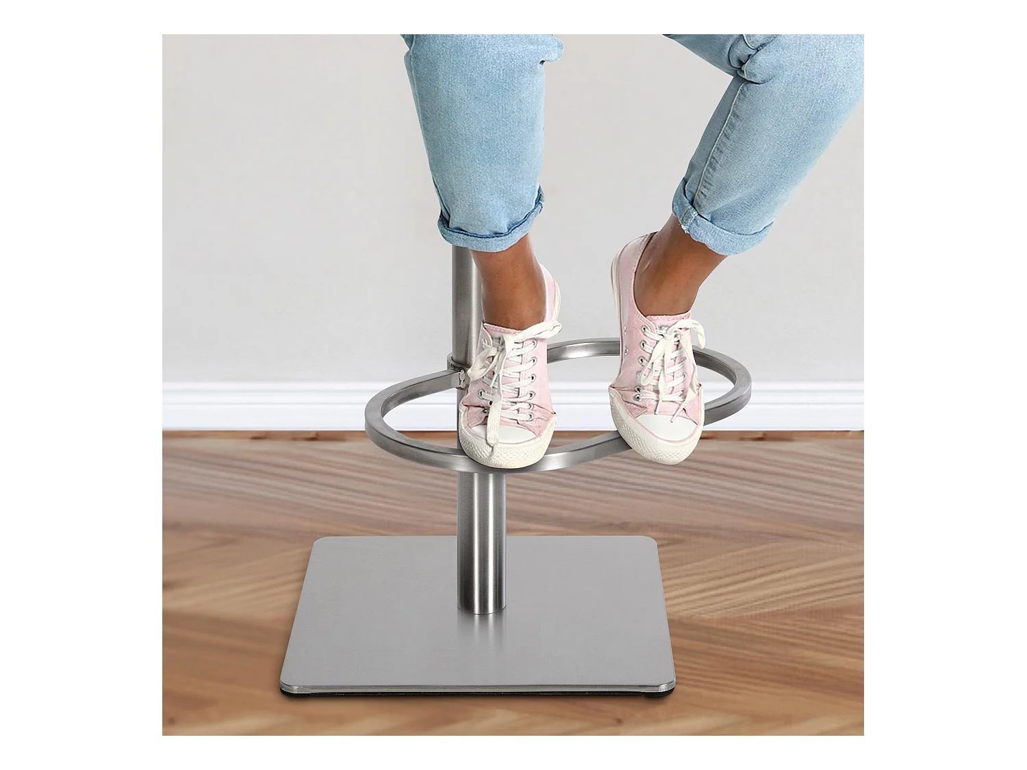 Lot de 2  Tabouret de bar - Tissu & Acier inoxydable - Violet - Damaso