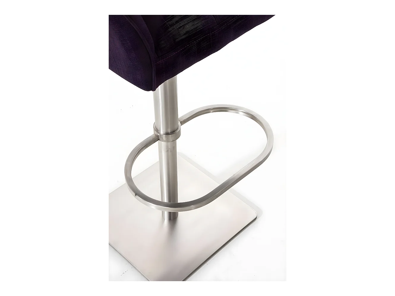 Lot de 2  Tabouret de bar - Tissu & Acier inoxydable - Violet - Damaso