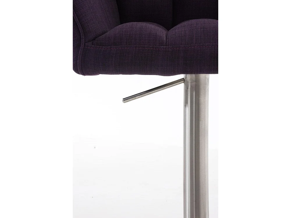 Lot de 2  Tabouret de bar - Tissu & Acier inoxydable - Violet - Damaso