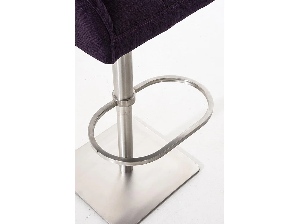 Lot de 2  Tabouret de bar - Tissu & Acier inoxydable - Violet - Damaso
