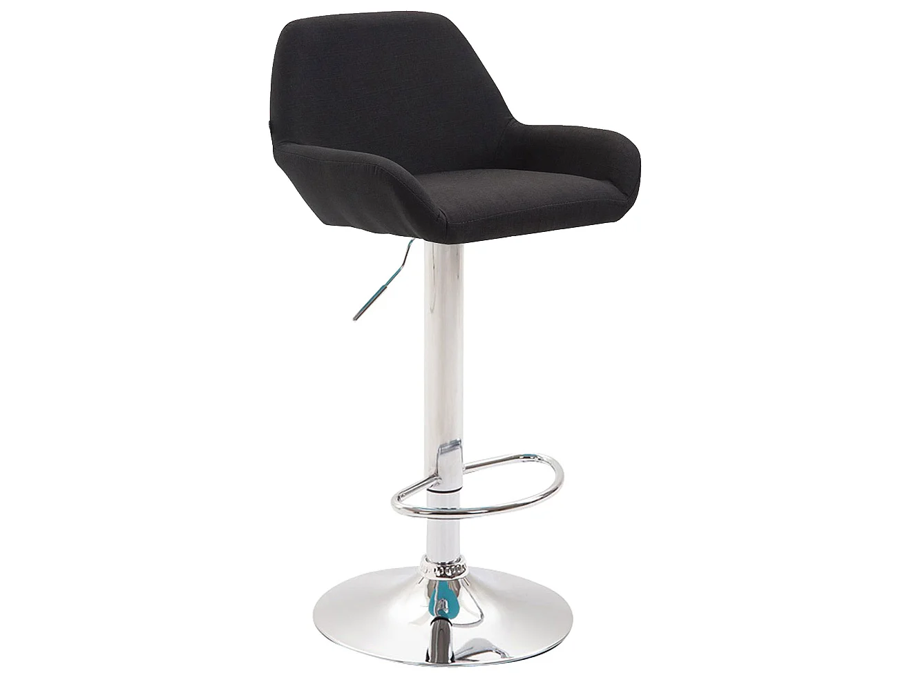 Tabouret de bar - Tissu & Chrome - Noir - Braga