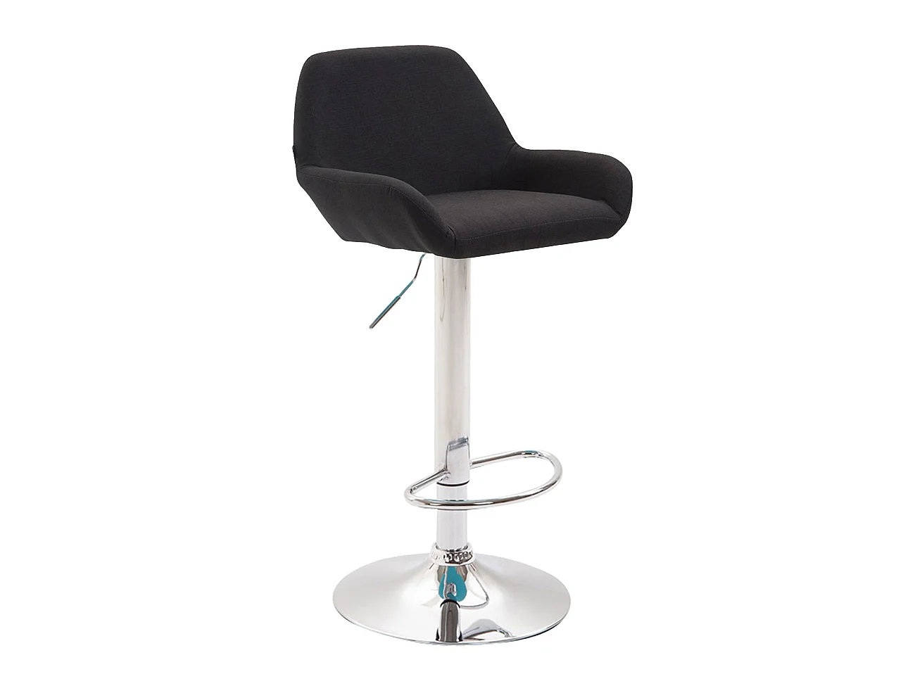 Tabouret de bar - Tissu & Chrome - Noir - Braga