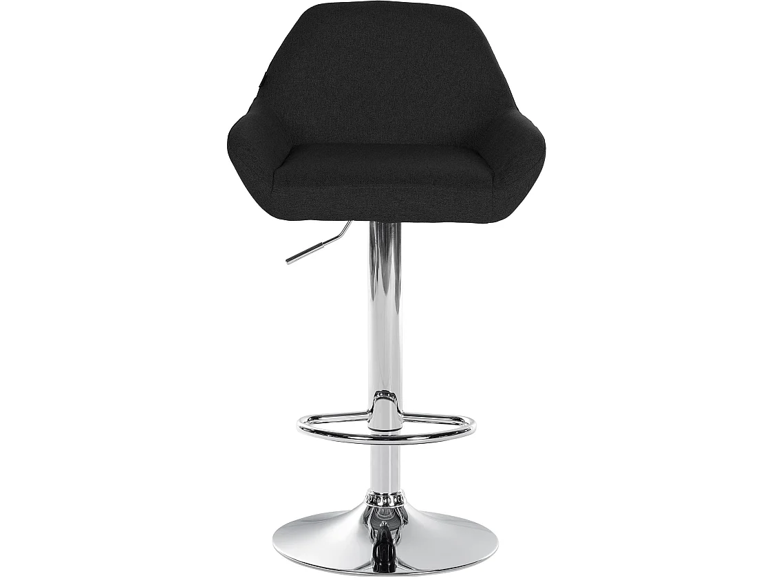 Tabouret de bar - Tissu & Chrome - Noir - Braga