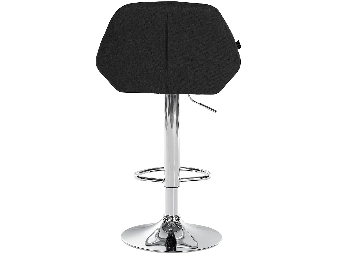 Tabouret de bar - Tissu & Chrome - Noir - Braga