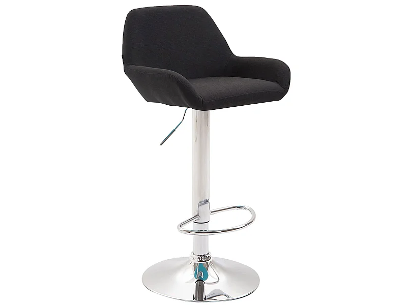 Tabouret de bar - Tissu & Chrome - Noir - Braga